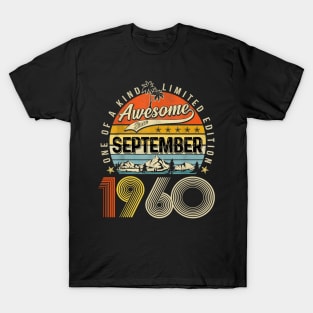 Awesome Since September 1960 Vintage 63rd Birthday T-Shirt